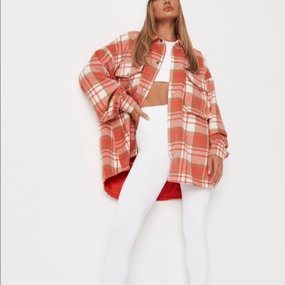 Missguided Oversized Plaid Orange 